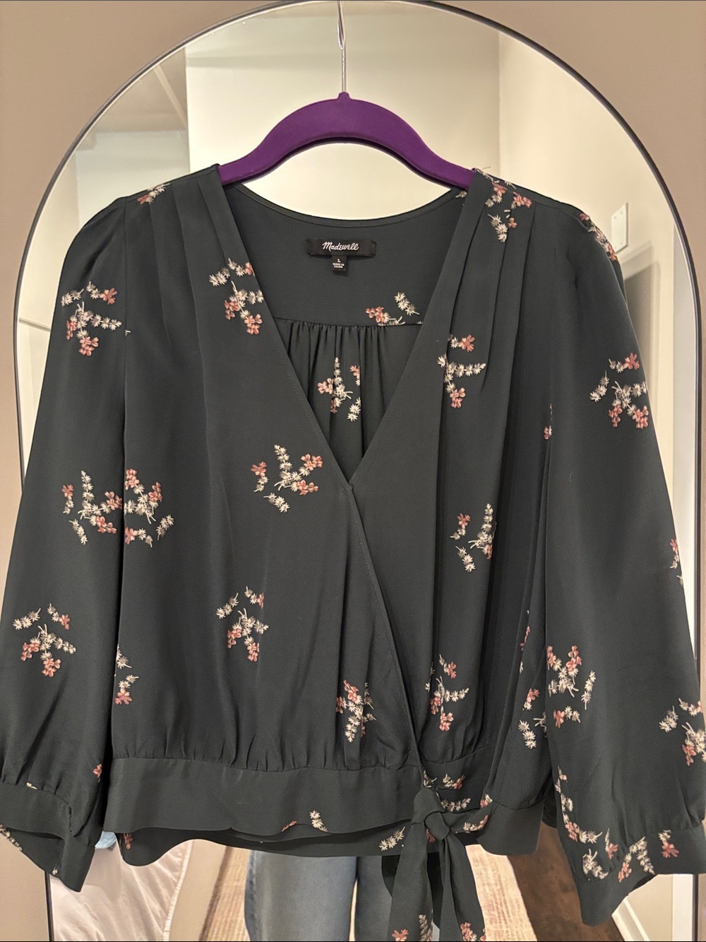 Madewell silk top. Size L